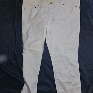 Michael Kors White Izzy Cropped Skinny Jean Size 12